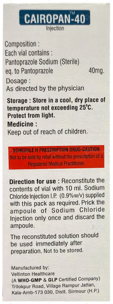 Cairopan 40mg Injection 1s
