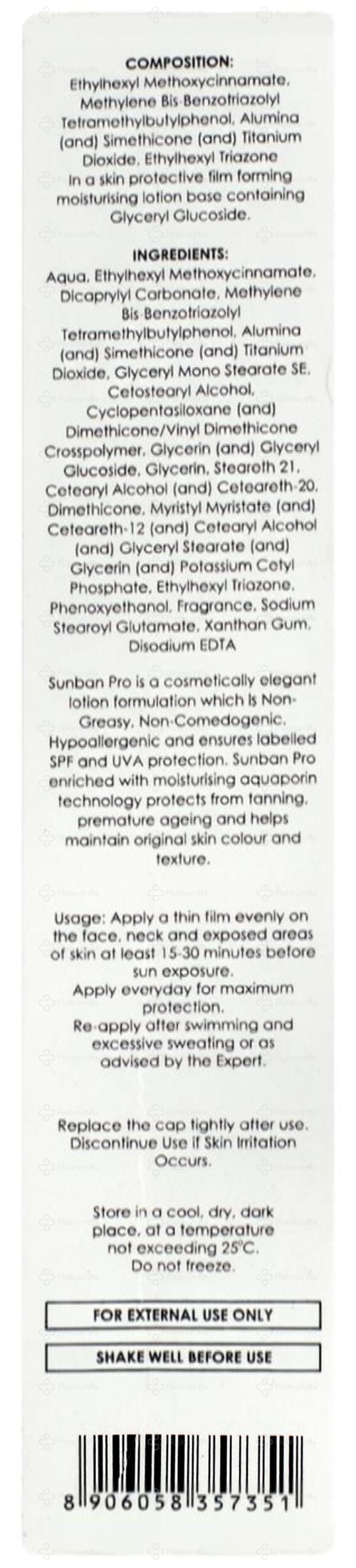 Sunban Pro Lotion SPF 30 Plus 60ml