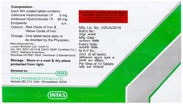Intazin AM 5/60mg Tablet 10s