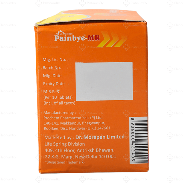 Painbye 50/325/250mg Tablet MR 10s
