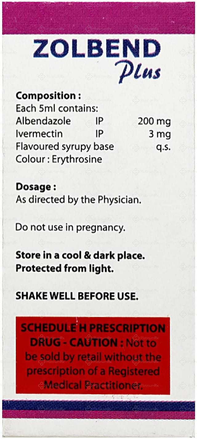 Zolbend Plus 3/200mg Syrup 10ml