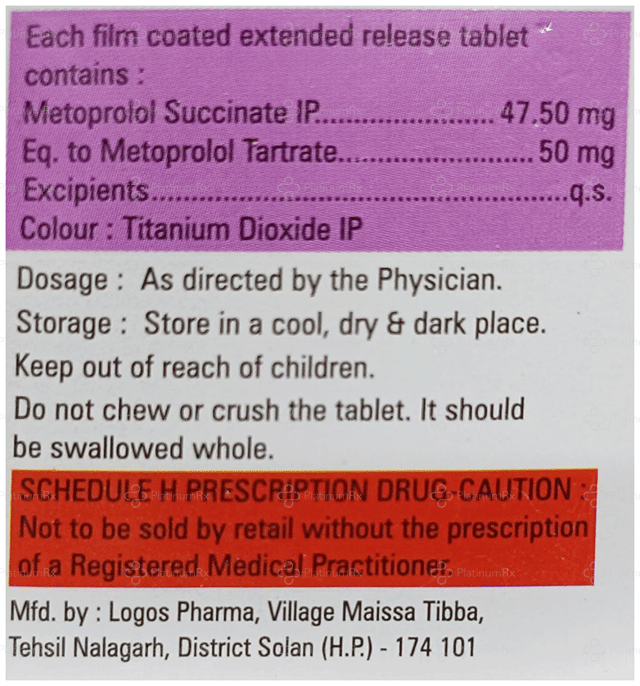 Metclear XL 47.5mg Tablet ER 10s