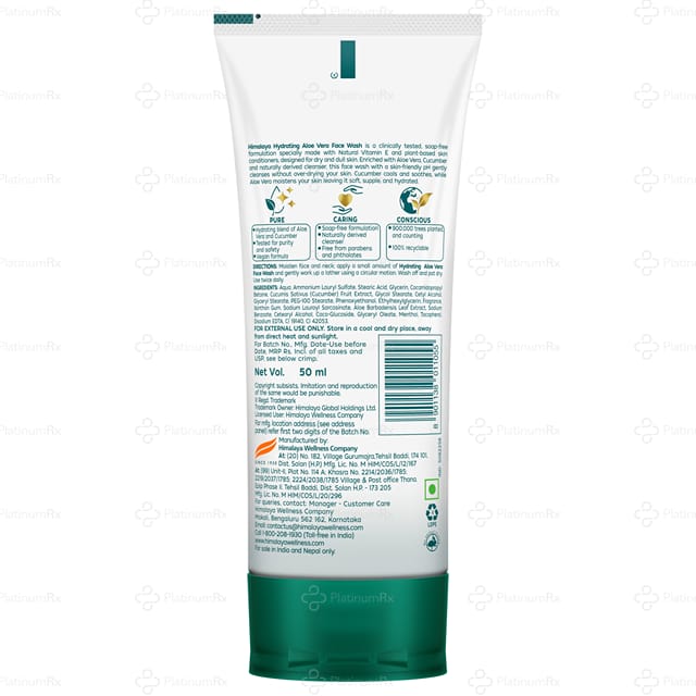Himalaya Hydrating Aloe Vera Facewash 50ml