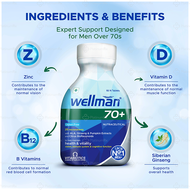 Wellman 70+ Gluten Free Tablet 60s