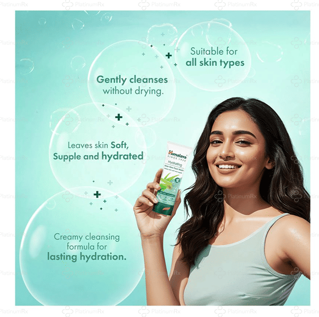 Himalaya Moisturizing Aloe Vera Face Wash with Cucumber Extract Softens & Cools Dry Skin 100 ml