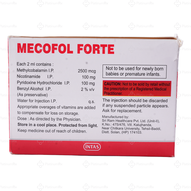 Mecofol Forte 2500/100/100mg Injection 2ml