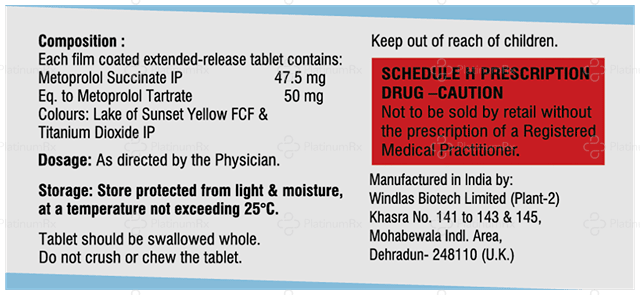 Metopul XL 47.5mg Tablet ER 15s