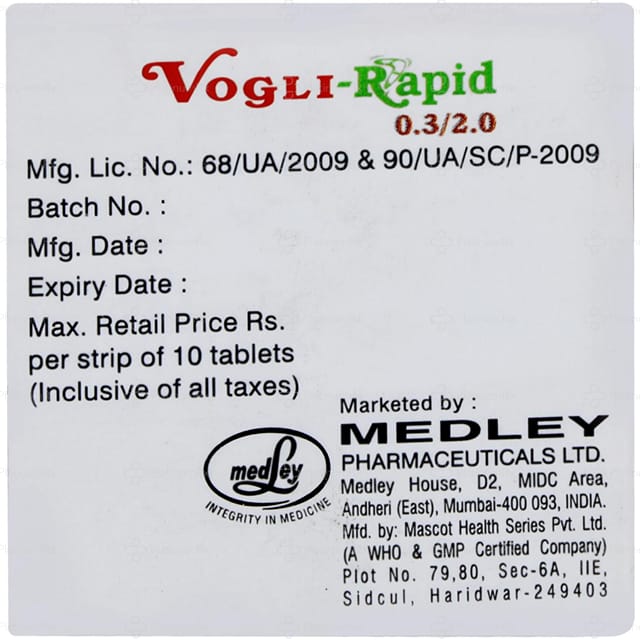 Vogli Rapid 0.3/2mg Tablet 10s