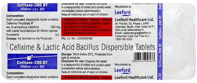 Cefitaxe 200mg/60M Tablet DT 10s