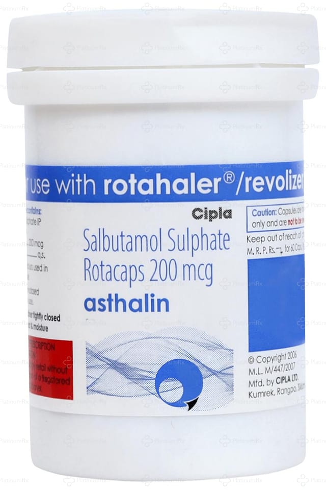 Asthalin Rotas 200mcg Capsule 60s