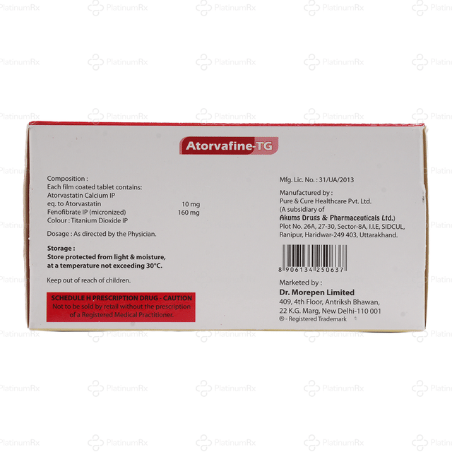 Atorvafine TG 10/160mg Tablet 10s
