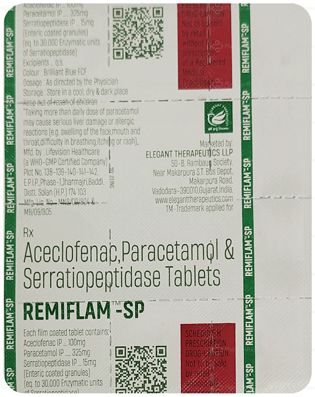 Remiflam SP 100/325/15mg Tablet 10s