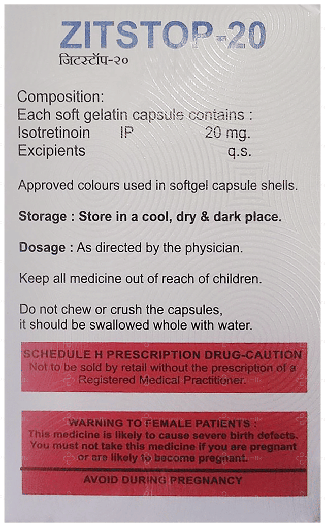 Zitstop 20mg Capsule 20s