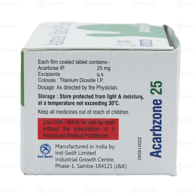 Acarbzone 25mg Tablet 10s