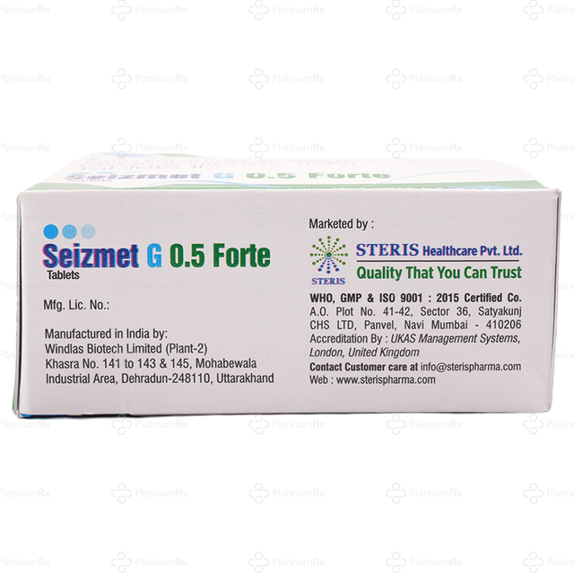 Seizmet G 0.5/1000mg Forte Tablet PR 15s