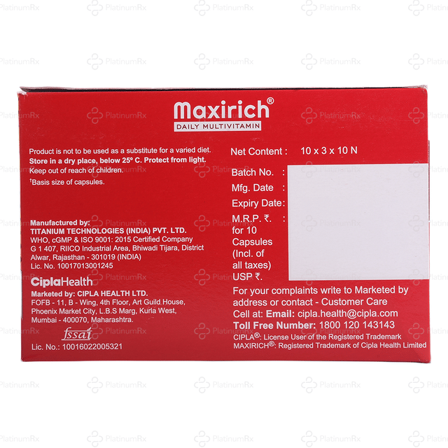 Maxirich Daily Multivitamin Capsule 10s