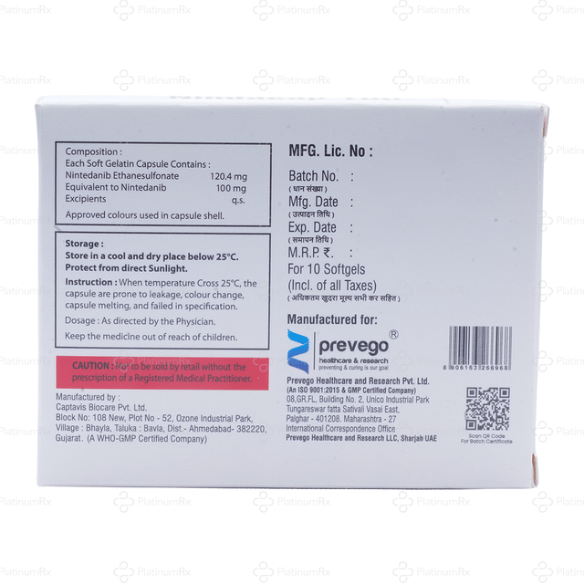 Nindacap 100mg Capsule 10s