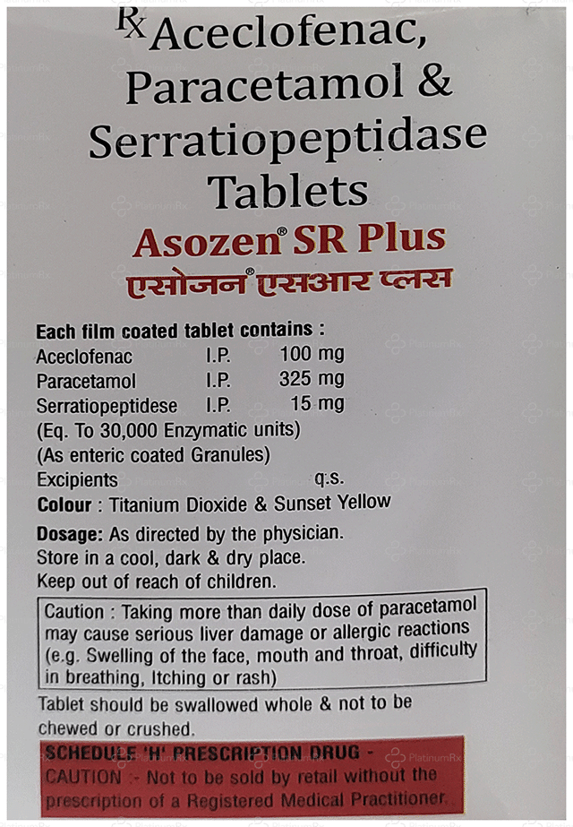 Asozen SR Plus 100/325/15mg Tablet 10s