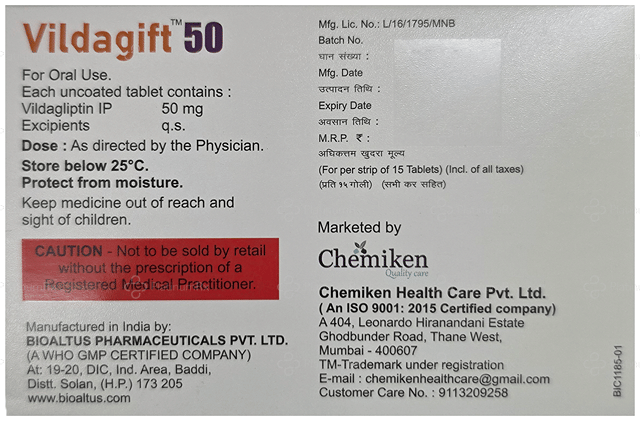 Vildagift 50mg Tablet 15s
