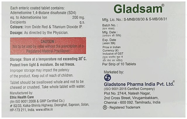 Gladsam 200mg Tablet 10s