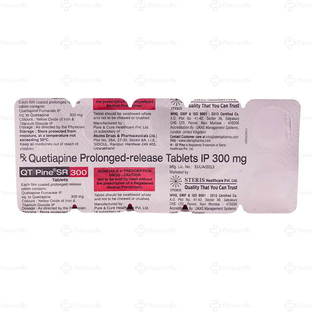 Qt-Pine 300mg SR Tablet 10s