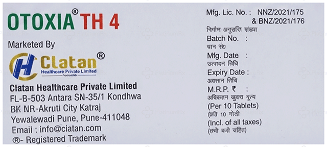 Otoxia TH 100/4mg Tablet 10s
