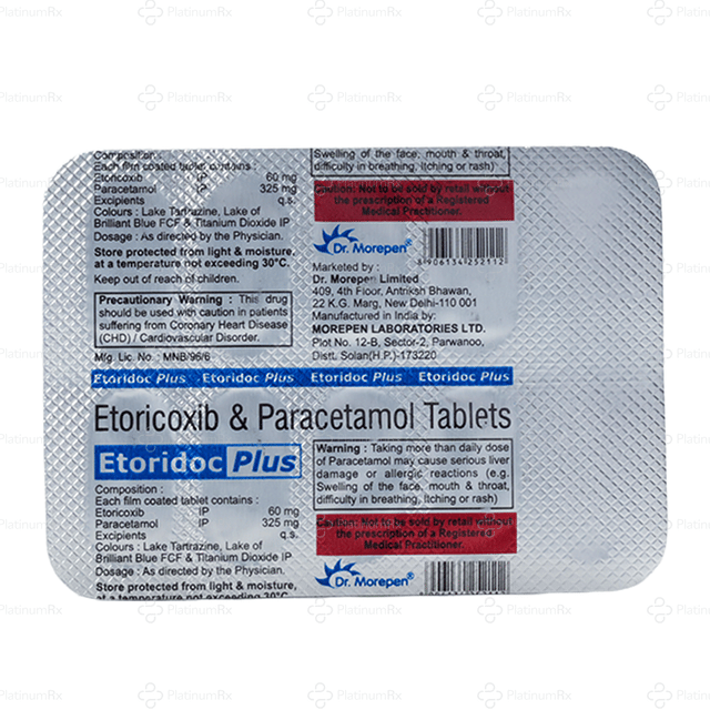 Etoridoc Plus 60/325mg Tablet 10s