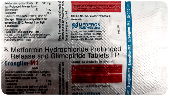 Eronglim M 1/500mg Tablet PR 10s
