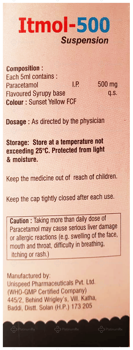 Itmol 500mg Mango Oral Suspension 60ml