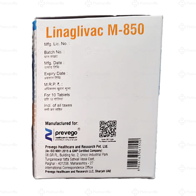Linaglivac M 850/2.5mg Tablet 10s