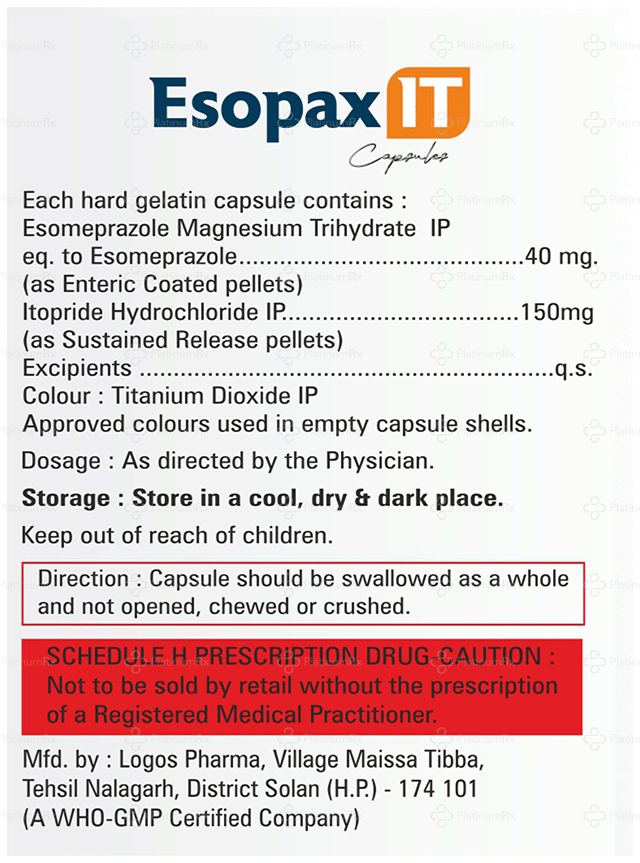 Esopax IT 40/150mg Capsule SR 10s