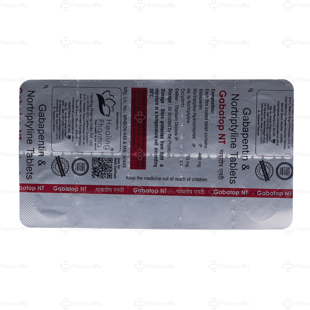 Gabatop NT 400/10mg Tablet 10s (Healing)