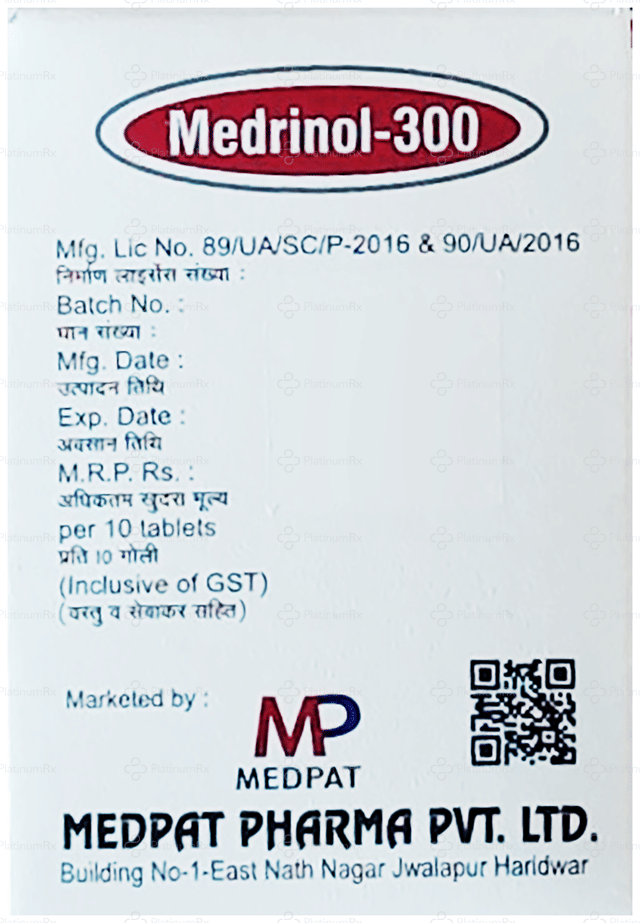 Medrinol 300mg Tablet 10s