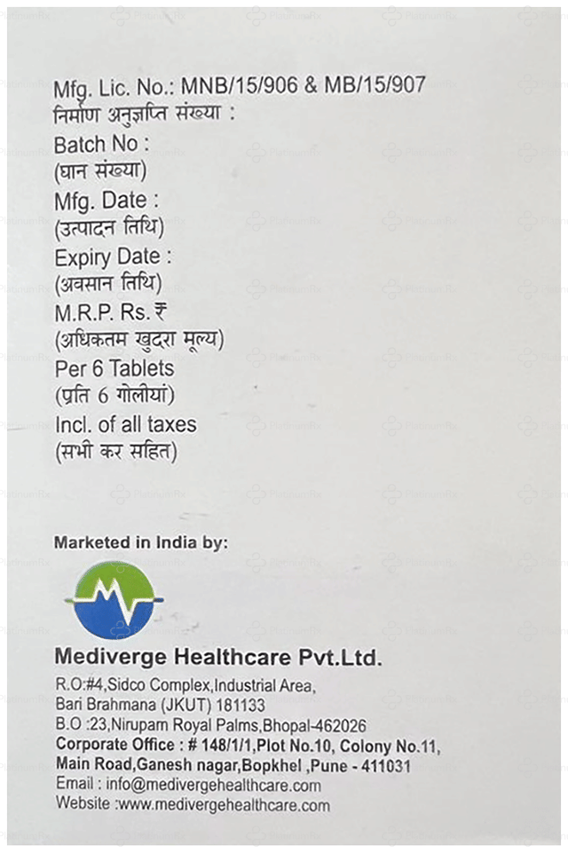 Evercef CV 500/125mg Tablet 6s