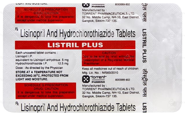 Listril Plus 12.5/5mg Tablet 15s
