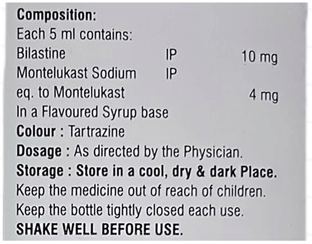Allify MT 10/4mg Mango Oral Suspension 60ml