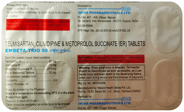 Embeta Trio 10/47.5/40mg Tablet ER 10s