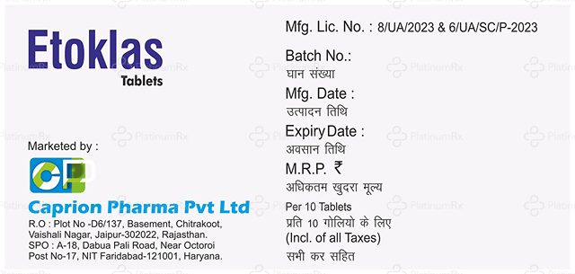 Etoklas 90mg Tablet 10s