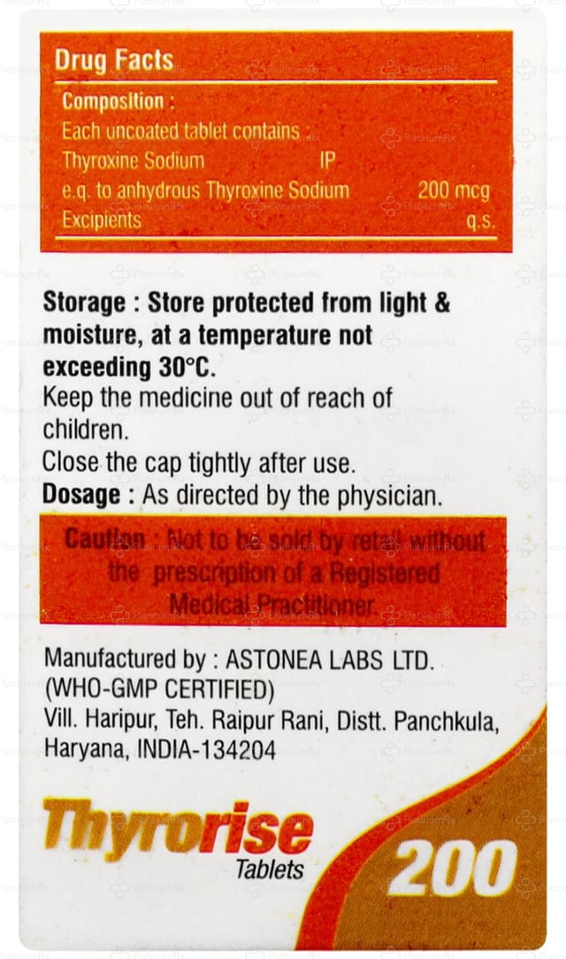 Thyrorise 200mcg Tablet 120s