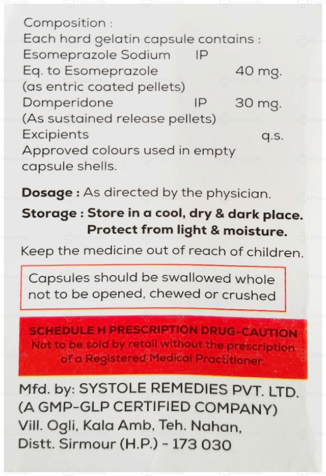 Esso DSR 30/40mg Capsule SR 15s