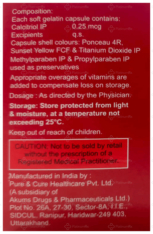 Alphadol Plus 0.25mcg Soft Gelatin Capsule 10s