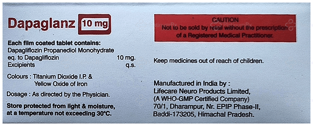 Dapaglanz 10mg Tablet 10s