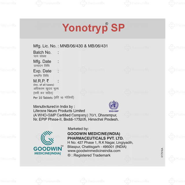 Yonotryp SP 100/325/15mg Tablet 10s