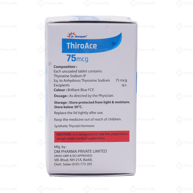 Thiroace 75mcg Tablet 100s