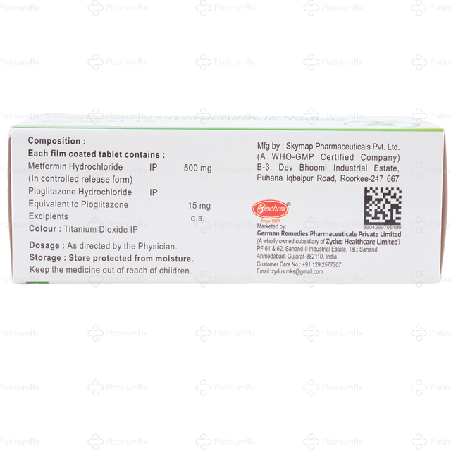 Biodib M 15/500mg Tablet ER 10s