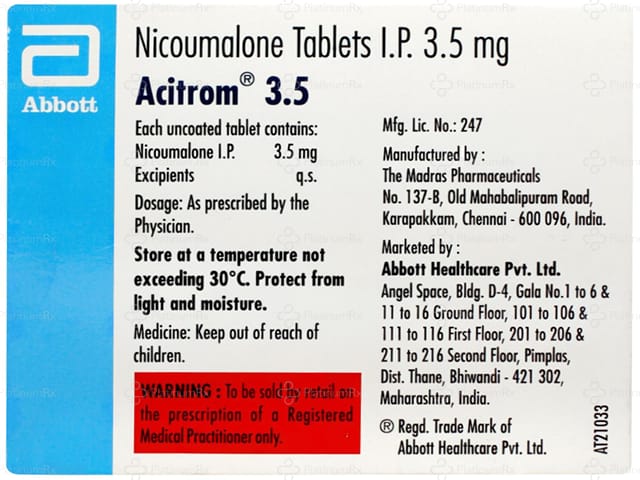 Acitrom 3.5mg Tablet 30s