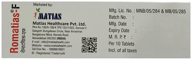 Romatias F 10/160mg Tablet 10s