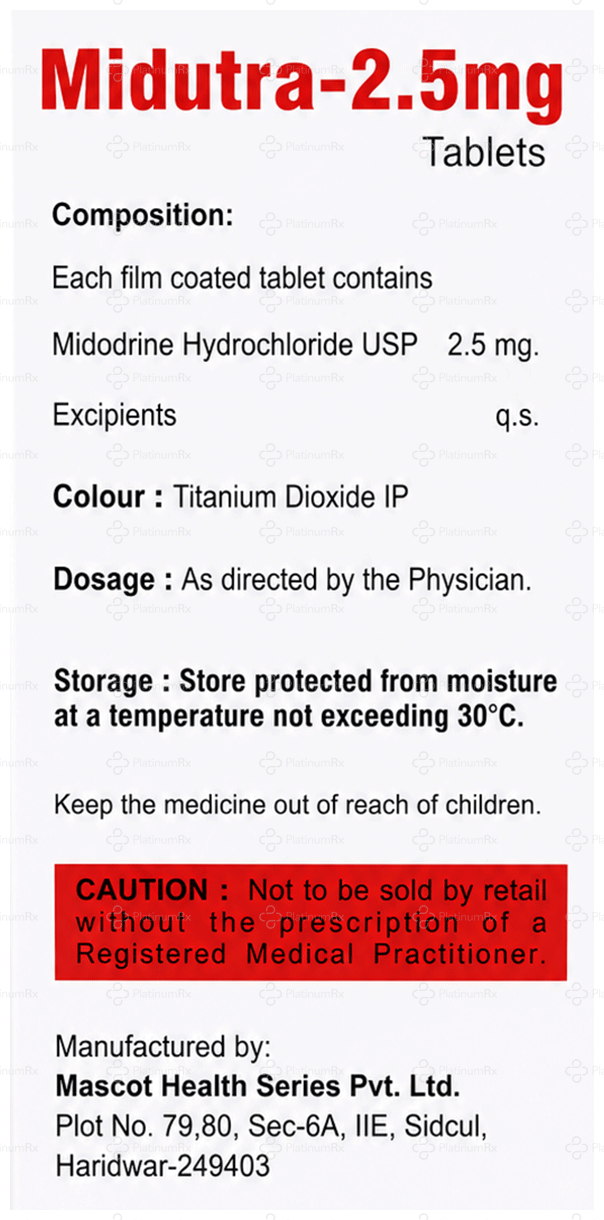 Midutra 2.5mg Tablet 10s