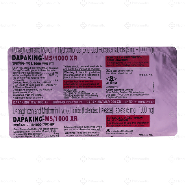 Dapaking M 5/1000mg XR Tablet ER 10s