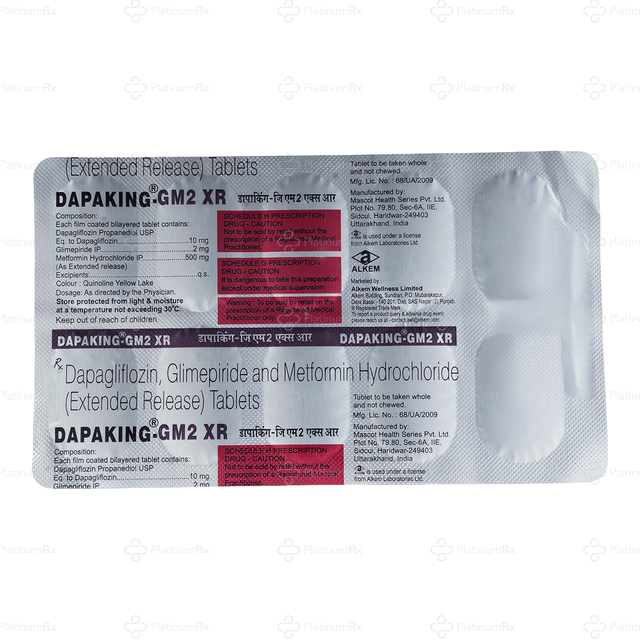 Dapaking GM 2/10/500MG XR Tablet 10s